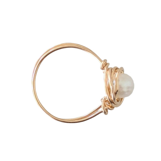 Pearl Solitaire Ring