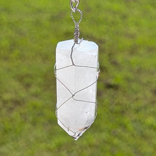 Tourmalinated Quartz Suncatcher - Silver