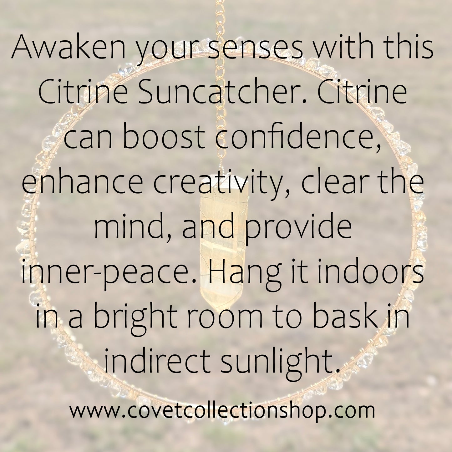 Citrine Suncatcher - Gold