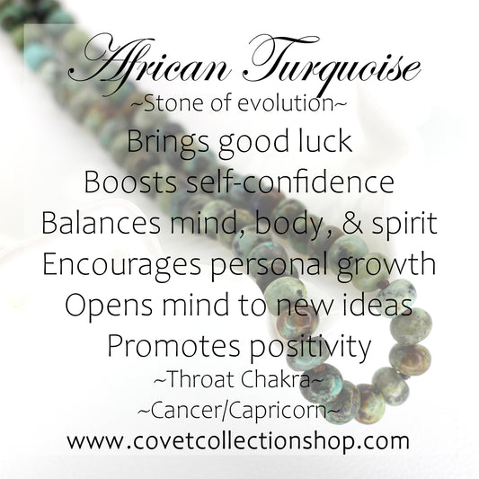 African Turquoise & Onyx Earrings