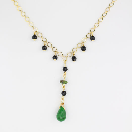 Jade, Onyx, & Serpentinite Necklace