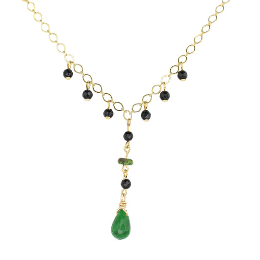 Jade, Onyx, & Serpentinite Necklace