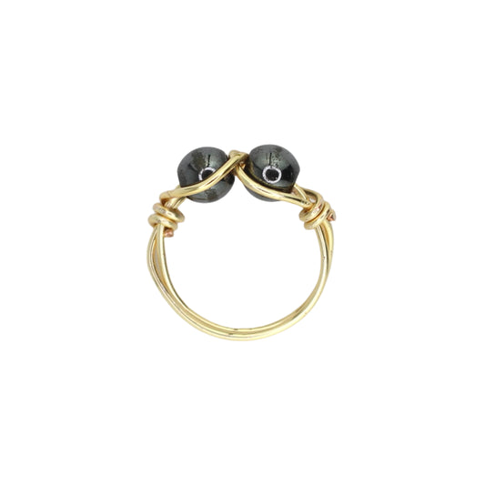 Hematite Infinity Ring