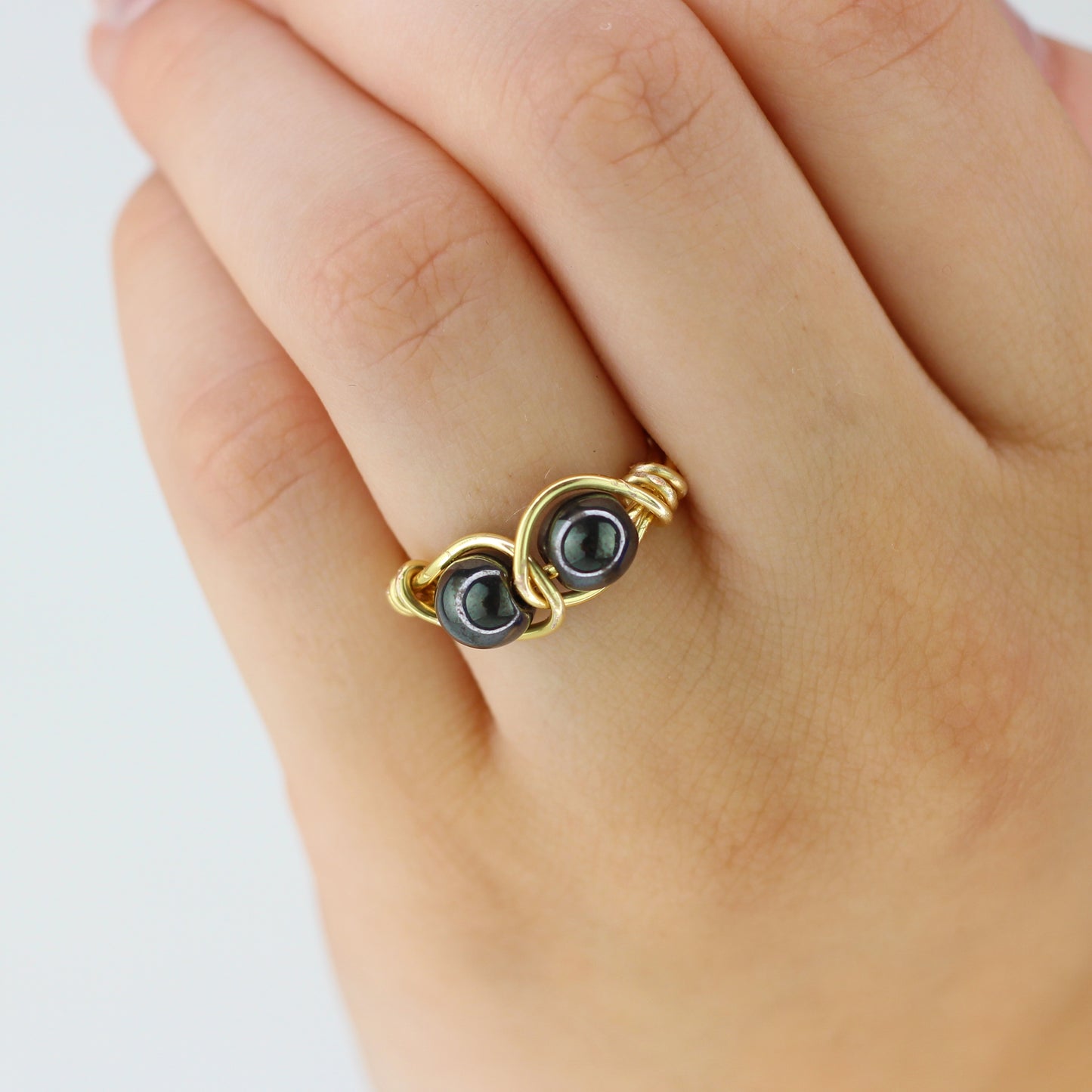 Hematite Infinity Ring