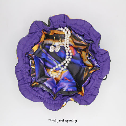 Travel Jewelry Pouch - Purple Swirl