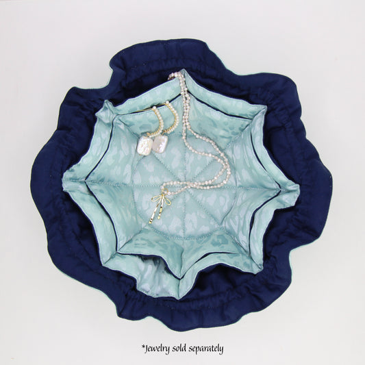 Travel Jewelry Pouch - Blue Cheetah