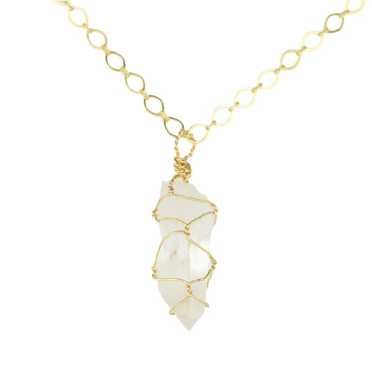 Lemurian Quartz on Chain Necklace