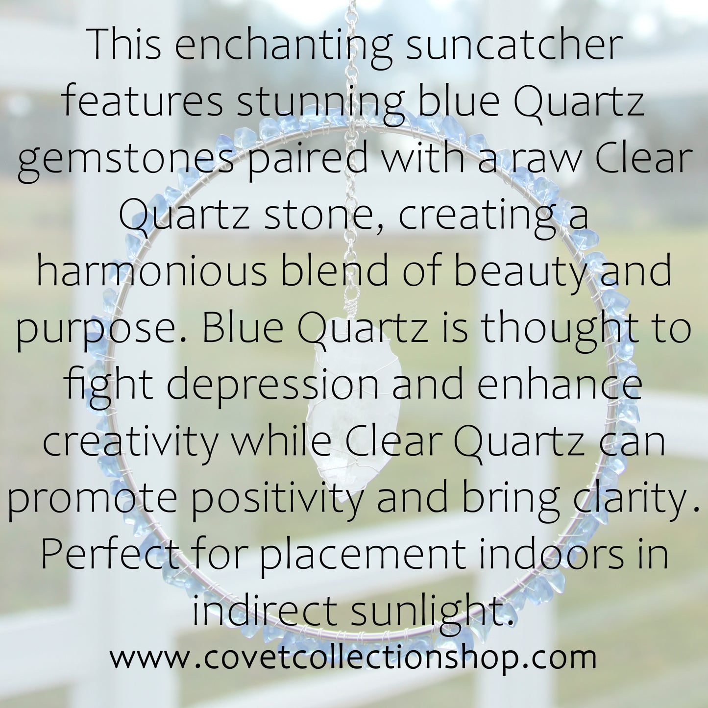 Blue Quartz & Clear Quartz Suncatcher - Silver