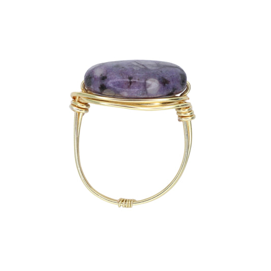 Purple Kiwi Quartz Statement Ring