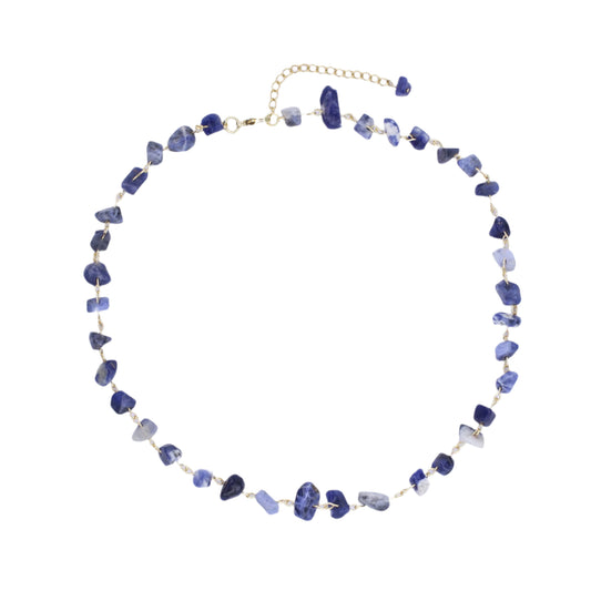 Sodalite Chip Gemstone Necklace