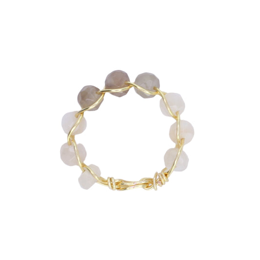 Gray Moonstone Stacker Ring