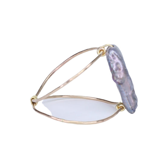 Gray Pearl Statement Ring