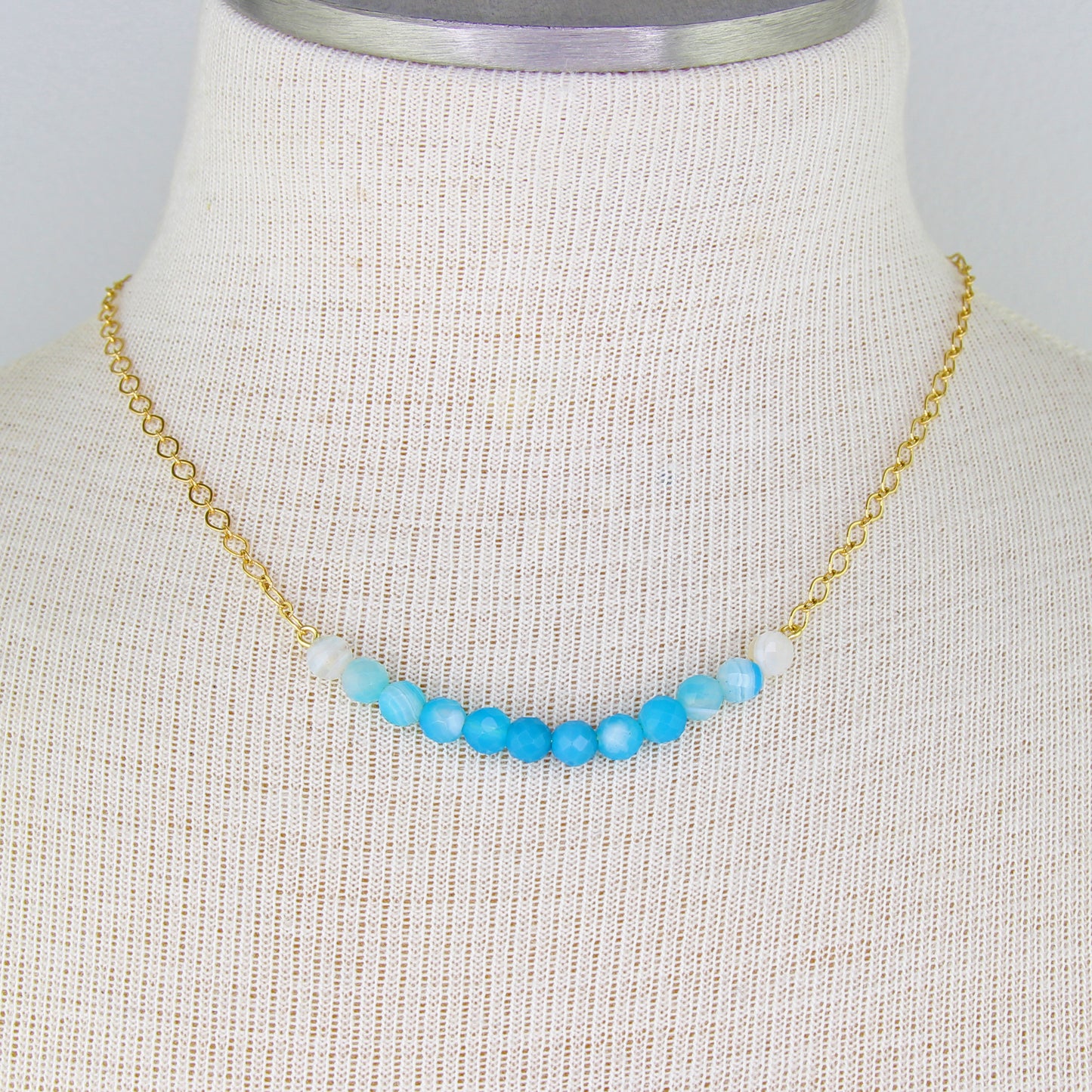 Blue Banded Agate Necklace