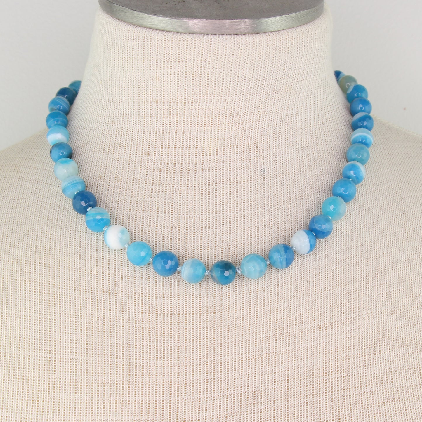 Blue Banded Agate Necklace
