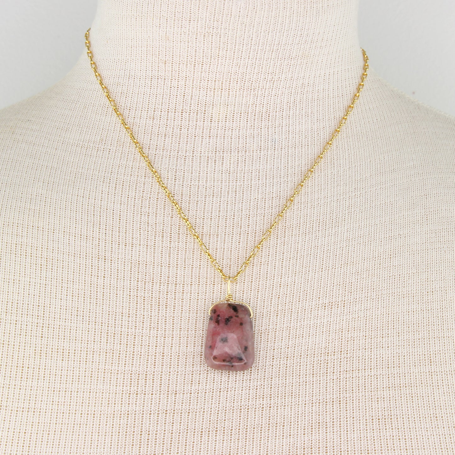 Ruby Kiwi Jasper Pendant Necklace