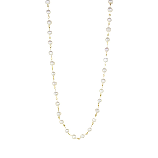 Freshwater Pearl Link Necklace - Round