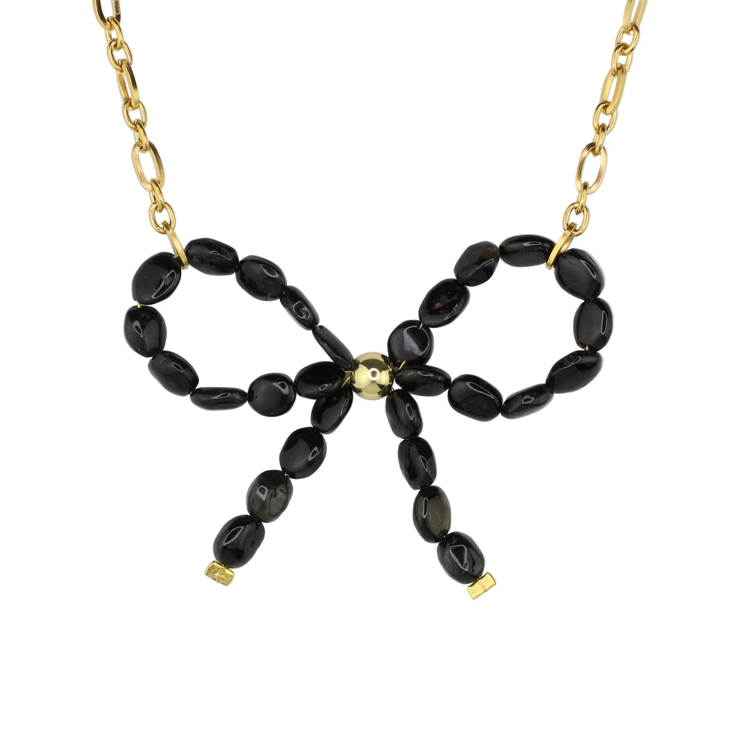 Black Tourmaline Bow Necklace
