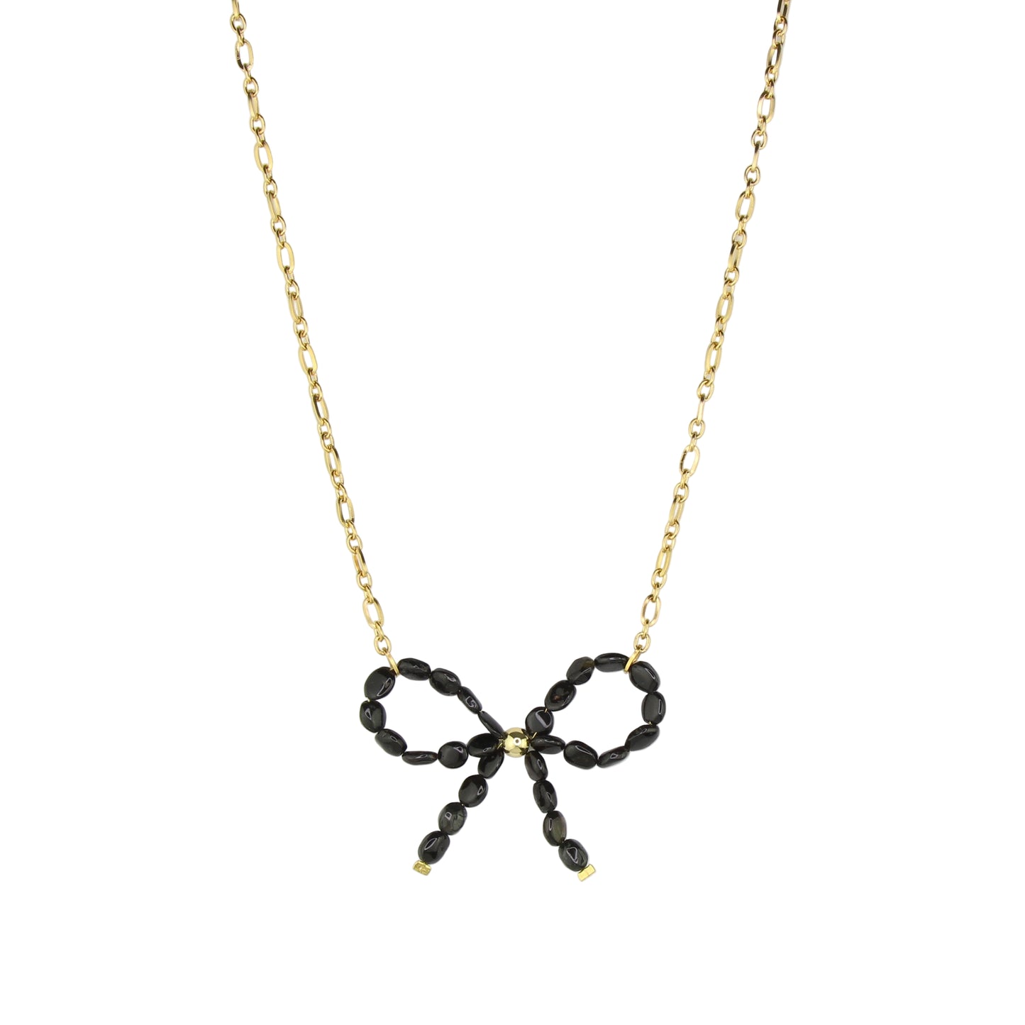 Black Tourmaline Bow Necklace