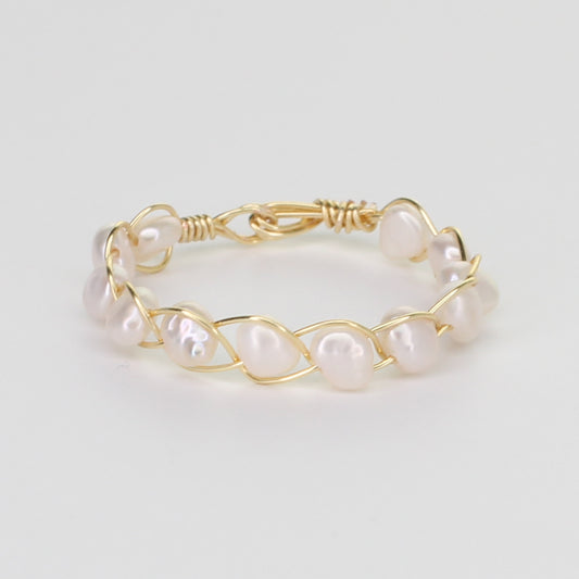 Dainty Baroque Freshwater Pearl Stacker Ring