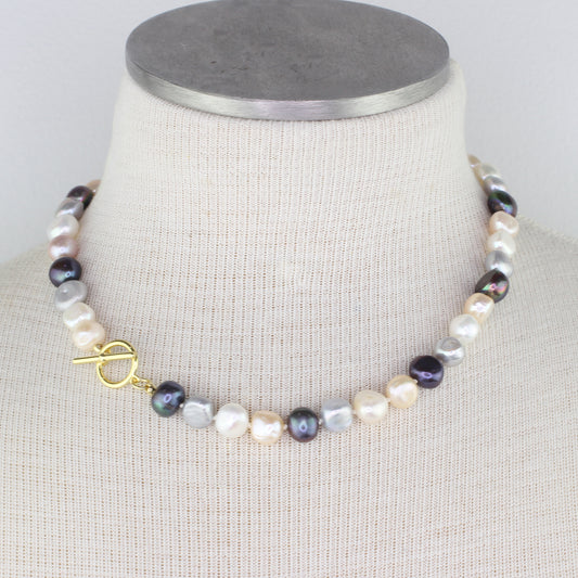Freshwater Pearl Necklace - Multi-Colored