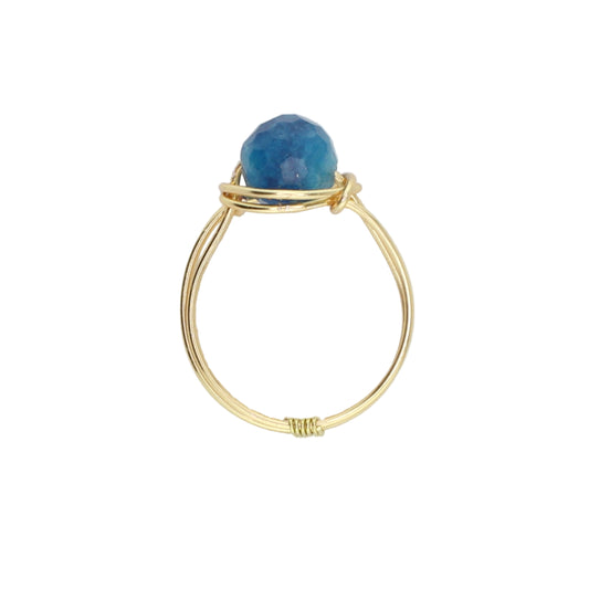 Blue Dolomite Jasper Solitaire Ring