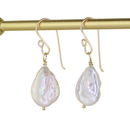Baroque Teardrop Pearl Dangle Earrings