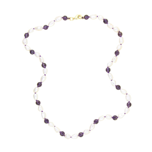 Freshwater Pearl and Amethyst Necklace