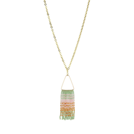 Aventurine and Rose Quartz Fringe Necklace