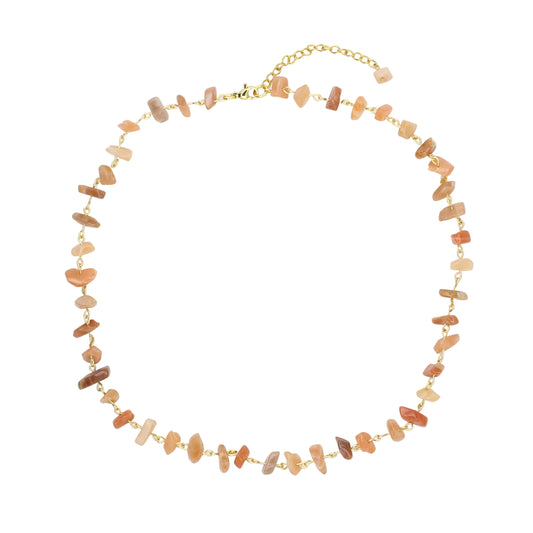 Peach Moonstone Chip Necklace