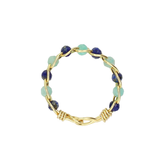 Dainty Lapis Lazuli and Amazonite Stacking Ring