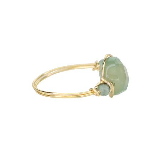 Green Agate and African Turquoise Ring