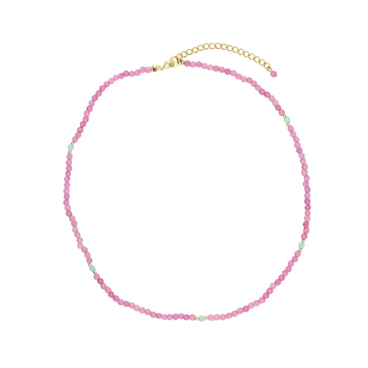 Pink Agate and Amazonite Necklace