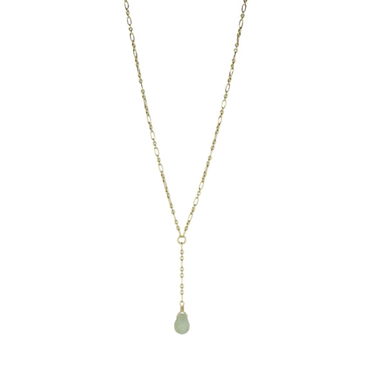 Prasiolite Teardrop on Chain Necklace