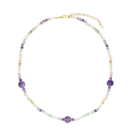 Fluorite and Amethyst Necklace