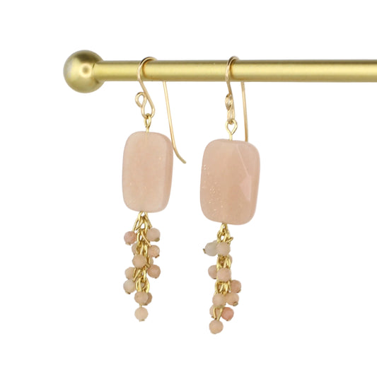 Peach Moonstone Earrings