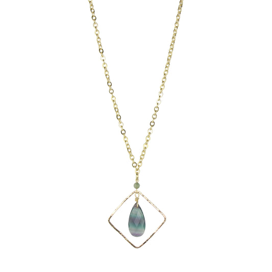 Fluorite on Chain Pendant Necklace