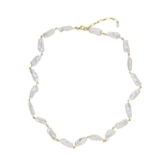 Freshwater Pearl Link Necklace - Stick