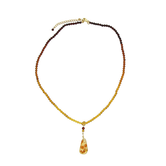 Amber Ombre Pendant Necklace