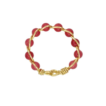 Pink Jade Stacker Ring
