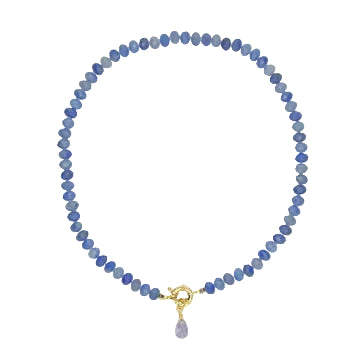 Blue Aventurine Necklace with Blue Quartz Pendant