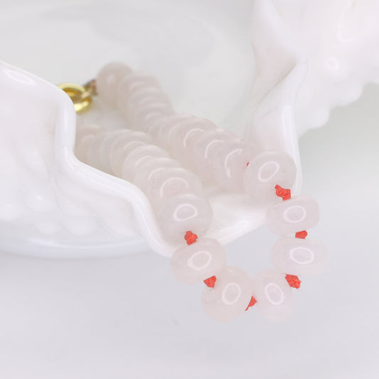 White Jade Bracelet - Orange