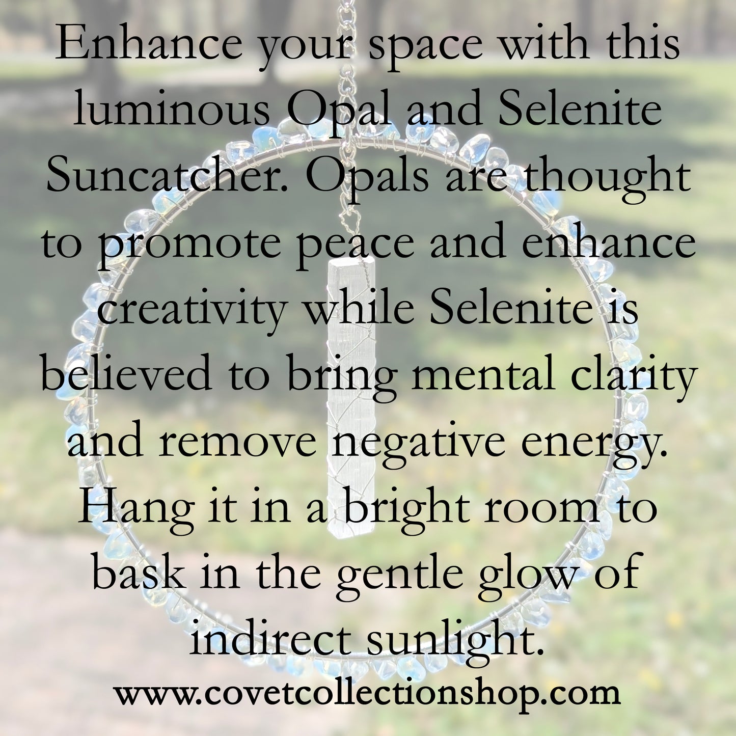 Opal & Selenite Suncatcher - Silver