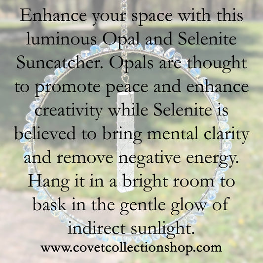 Opal & Selenite Suncatcher - Silver