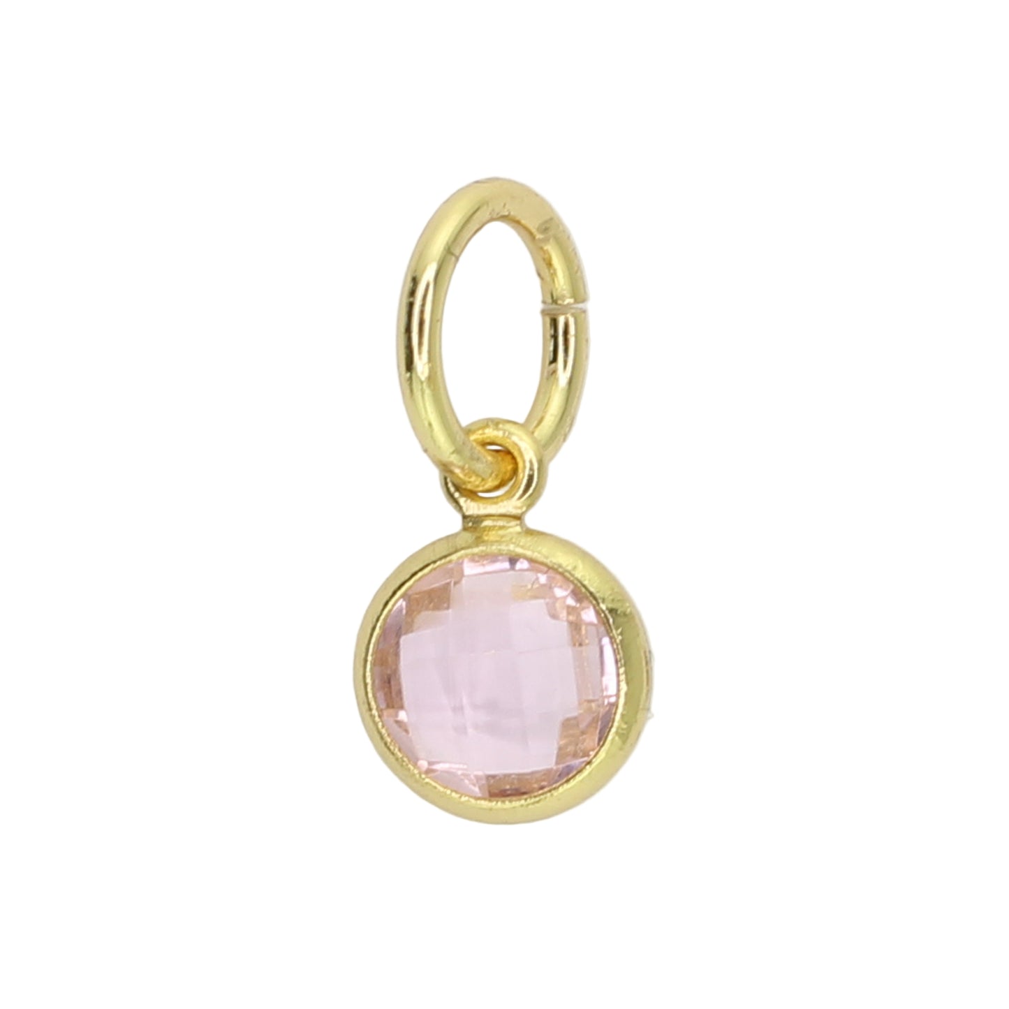 Cubic Zirconia Charm - Pale Pink