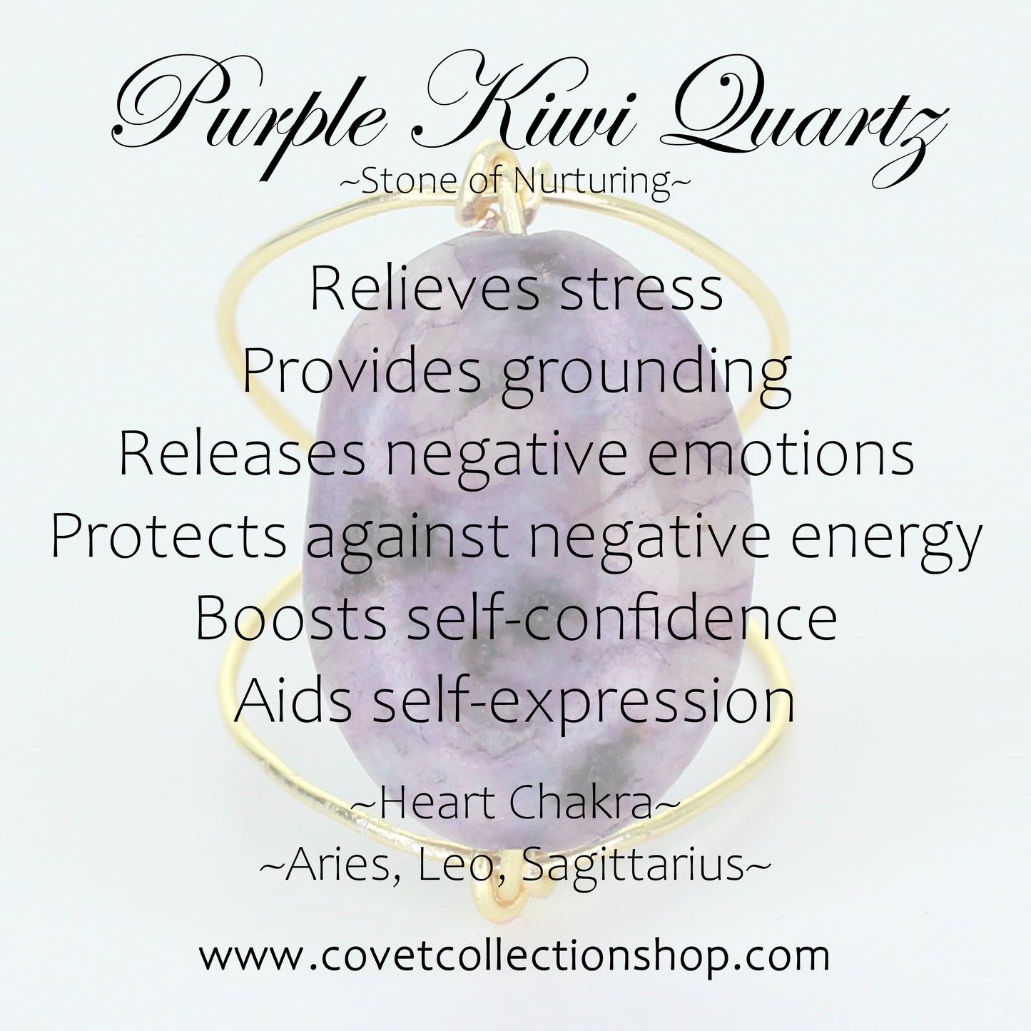 Purple Kiwi Quartz Statement Ring