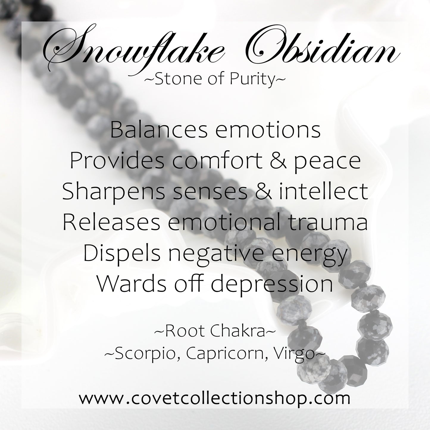 Snowflake Obsidian and Cloudy Quartz Necklace