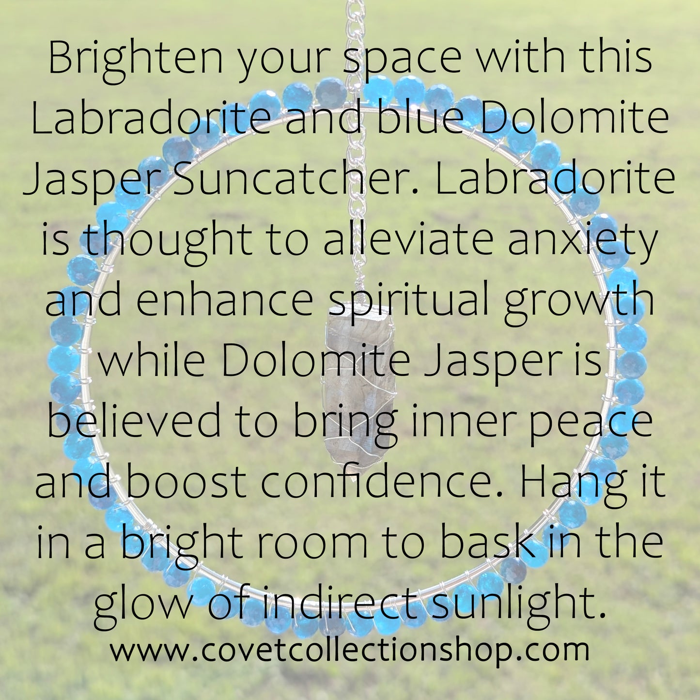 Labradorite and Dolomite Jasper Suncatcher - Silver