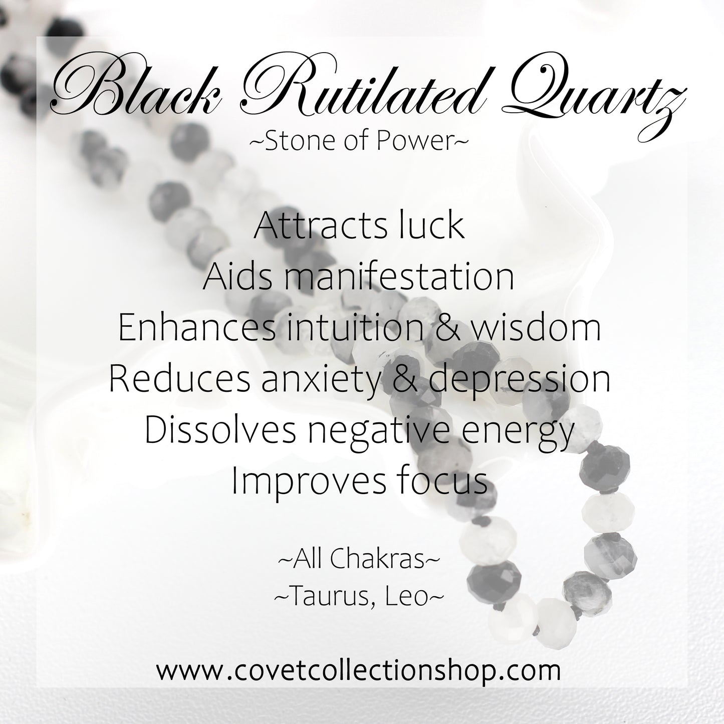 Black Rutilated Quartz Necklace