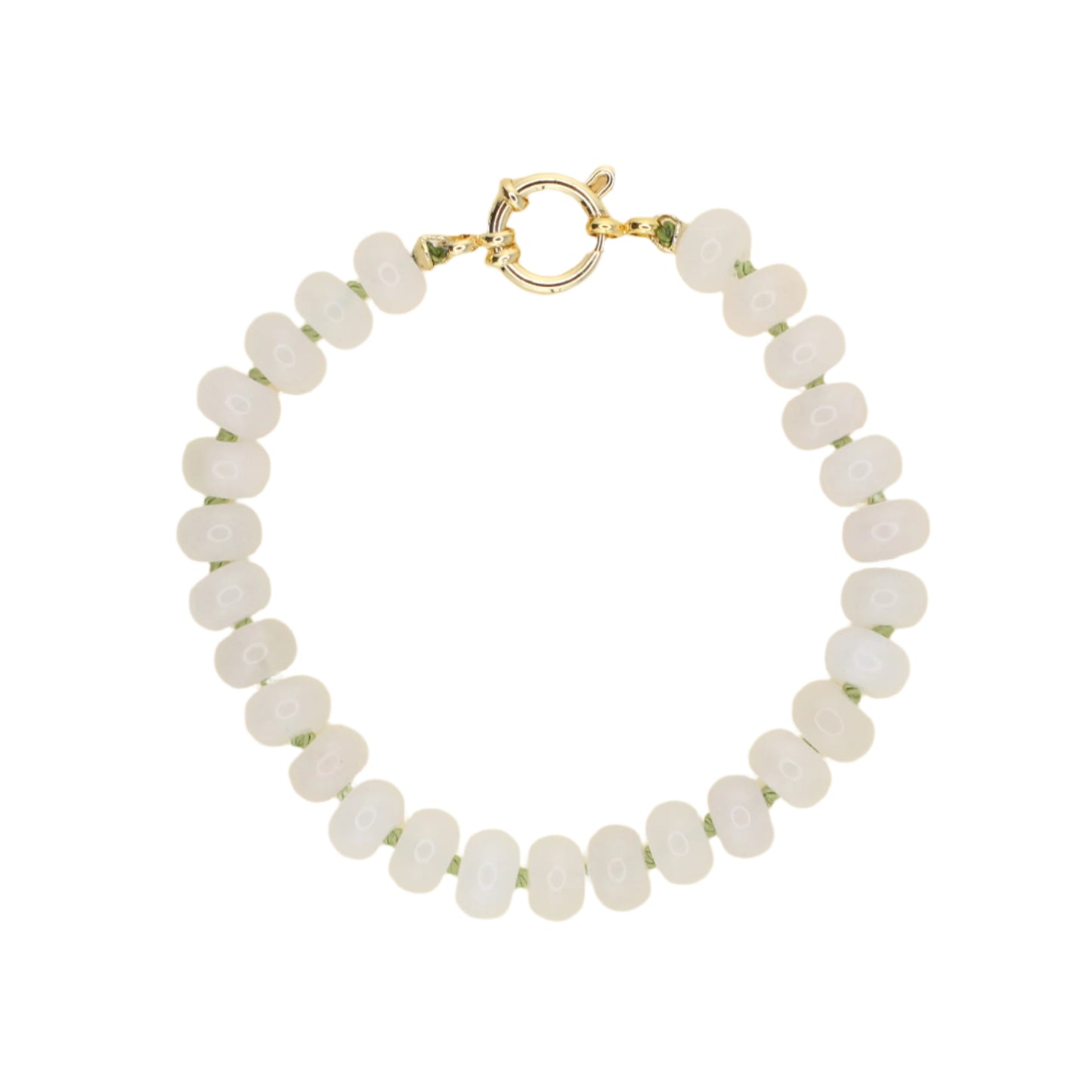 White Jade Bracelet - Lime Green