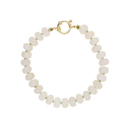 White Jade Bracelet - Lime Green